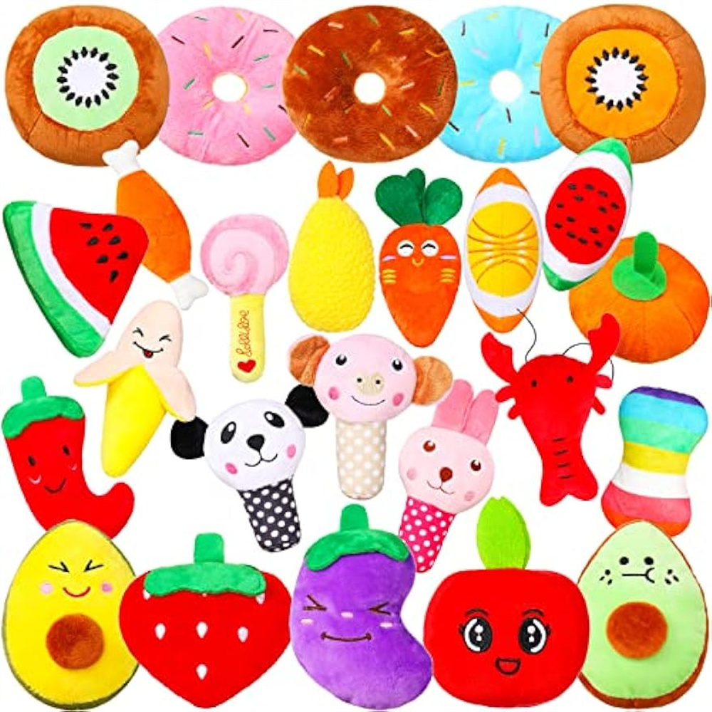 Interactive Squeaky Plush Dog Toy - 50PCS/Pack Dog Squeaky Toys Bulk, Plush