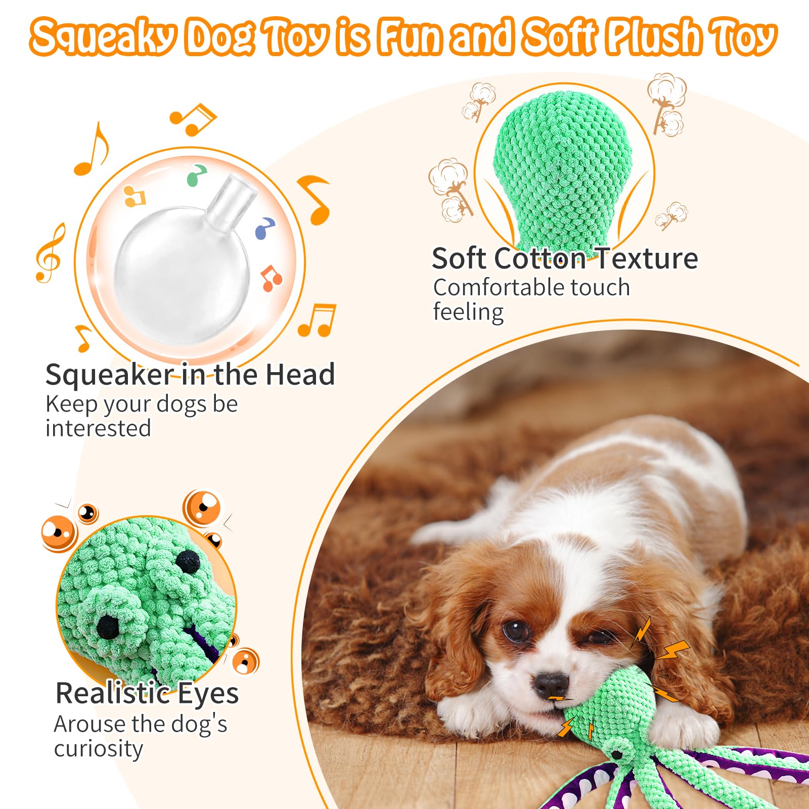 Squeaky Octopus Plush Dog Toy  - Indestructible Dog Chew Toy ulasan dan harga
