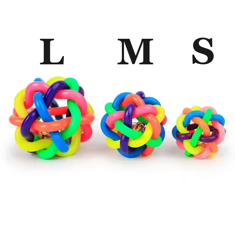 Colorful Bell Woven Toy Popula - Interactive Squeaky Plush Dog Toy ulasan dan harga
