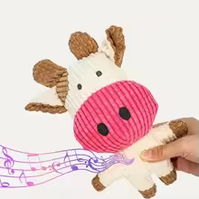 Cute Small Cow Corduroy Plush  - Interactive Squeaky Plush Dog Toy ulasan dan harga