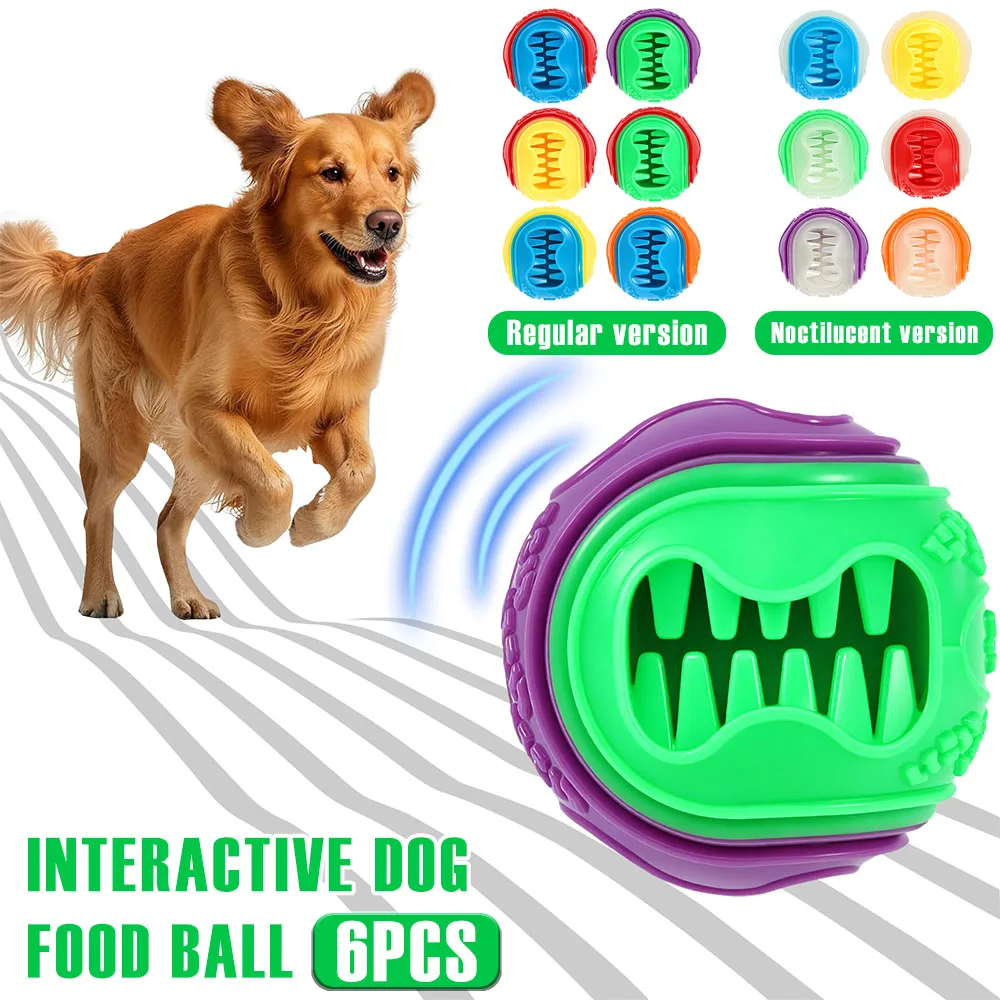 6Pcs Interactive Dog Food Ball - Rubber Treat Dispensing Dog Toy ulasan dan harga