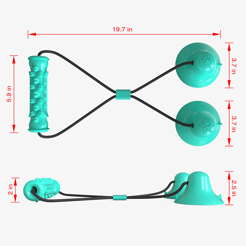 Dual Suction Cup Dog Chew Tug  - Dog Rope Toy Aggressive Chewers ulasan dan harga
