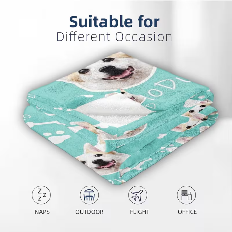 1PC Custom Dog Photo Blanket P - Pet Beds ulasan dan harga