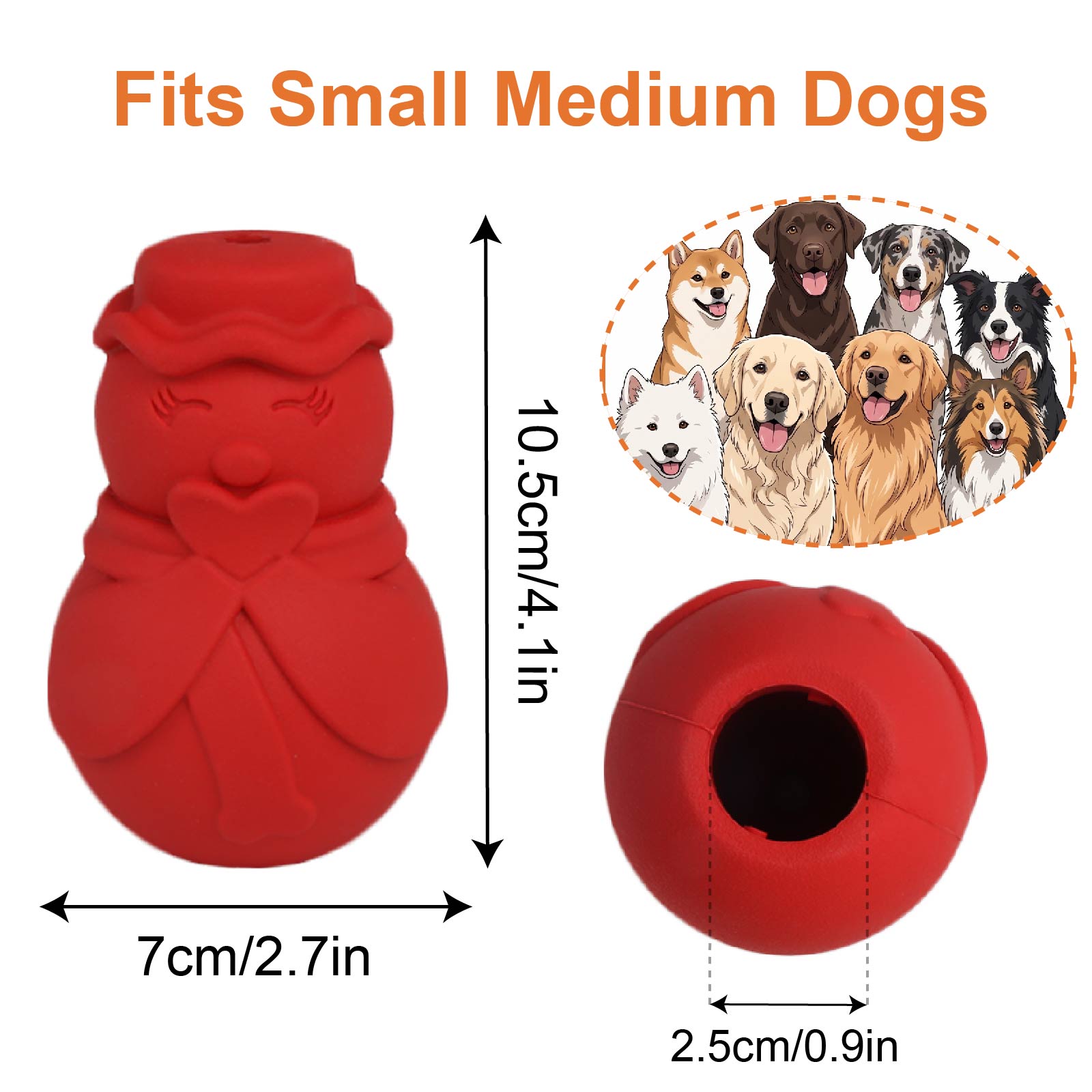 ：Snowman Dog Puzzle Toy, Treat - Rubber Treat Dispensing Dog Toy ulasan dan harga