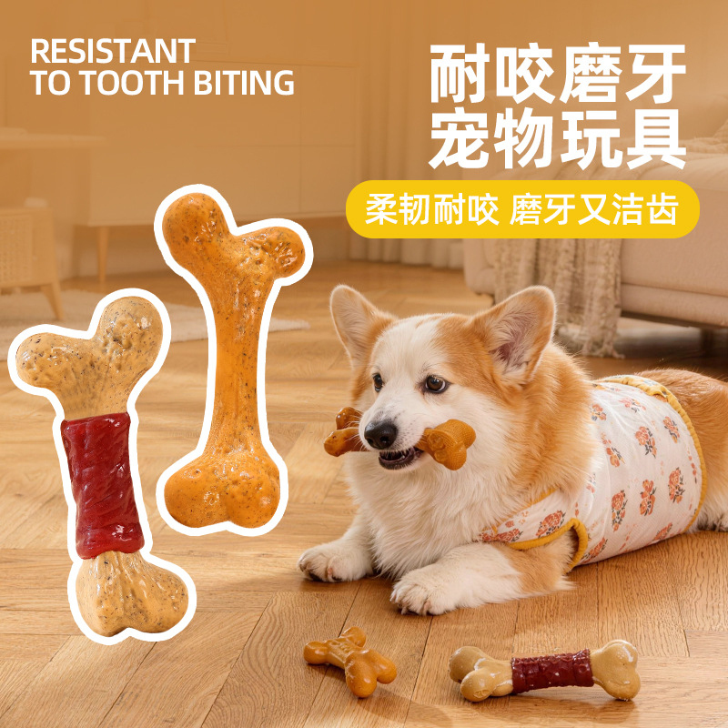 Dog ToyTPRDurable chew-resista - Teeth Cleaning Dog Chew Bone ulasan dan harga